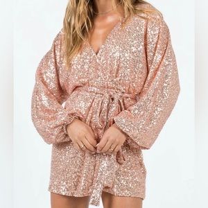 Princess Polly Champagne Sparkly Dress